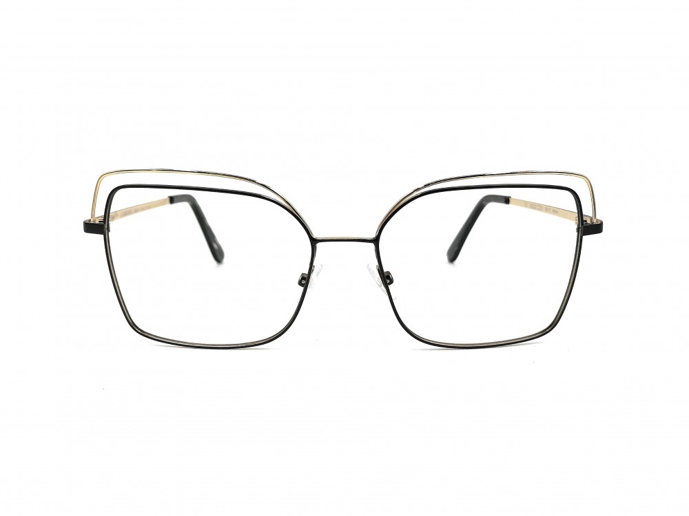 Monture papillon Vanni – Métal noir et pointe or