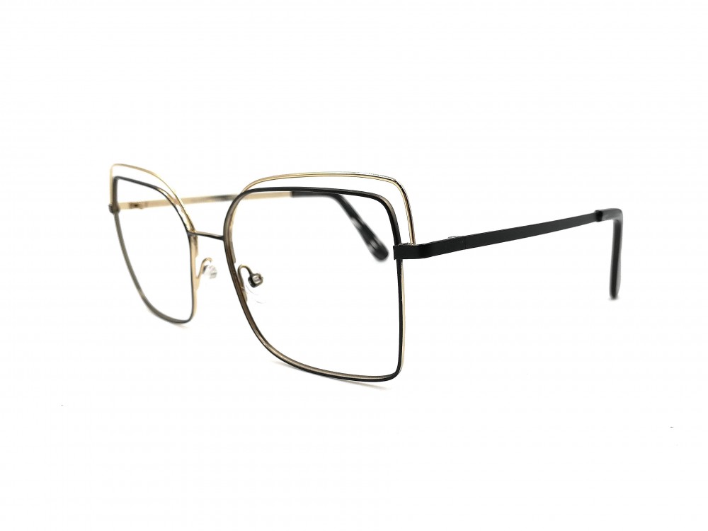 Monture papillon Vanni – Métal noir et pointe or