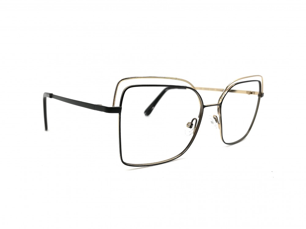 Monture papillon Vanni – Métal noir et pointe or