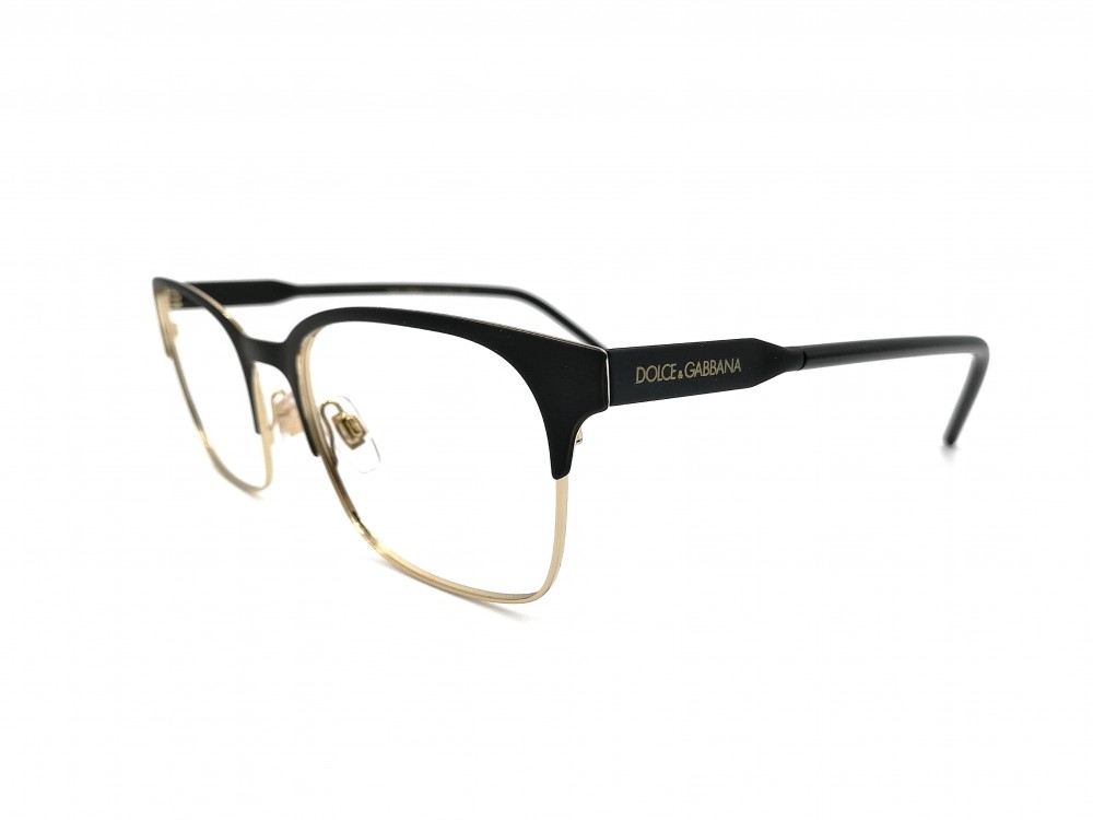 Monture rectangle Dolce & Gabbana – Unisexe – Noir mat et or