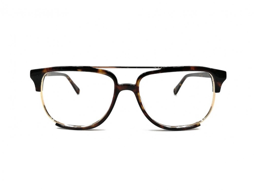 Monture double pont – Unisexe – Plastique tortoise et métal or