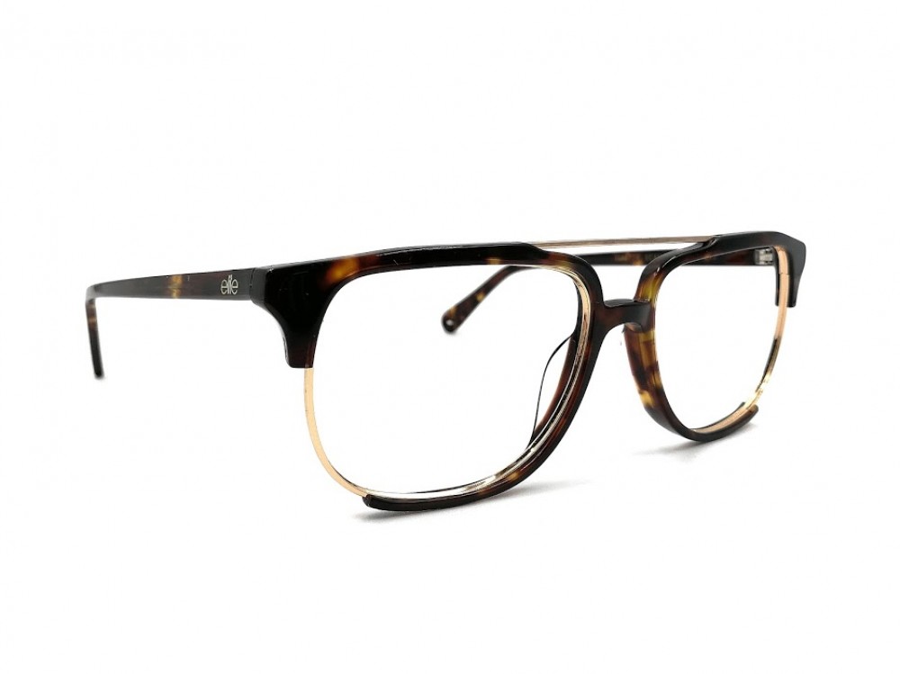 Monture double pont – Unisexe – Plastique tortoise et métal or