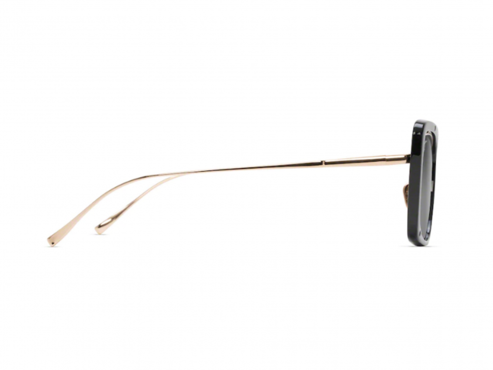 Monture œil-de-chat Maui Jim – Plastique noir lustré et métal or