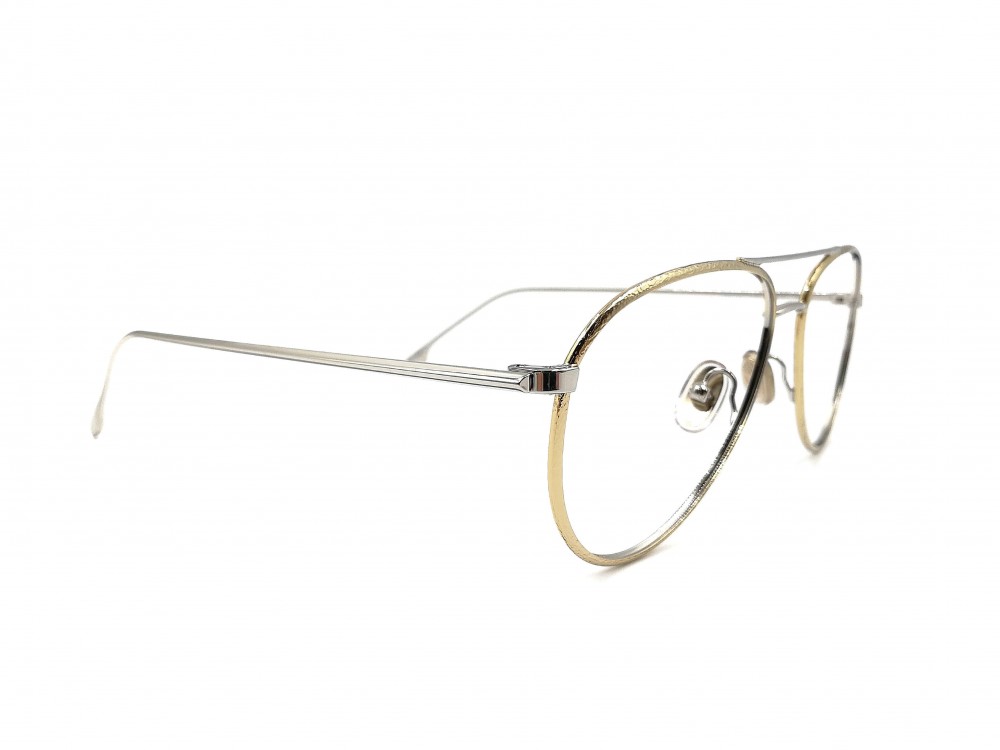 Monture aviateur Victoria Beckham - Or texturé avec double pont argent