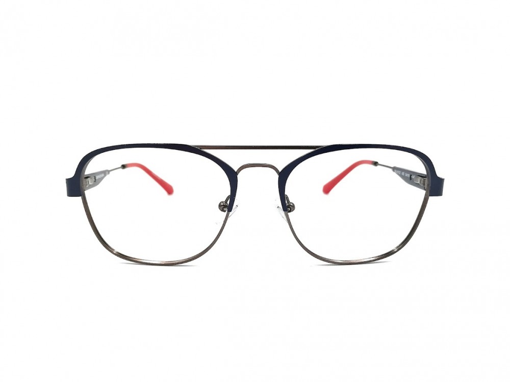 Monture double pont Calvin Klein - Homme - Métal bleu avec touche de rouge