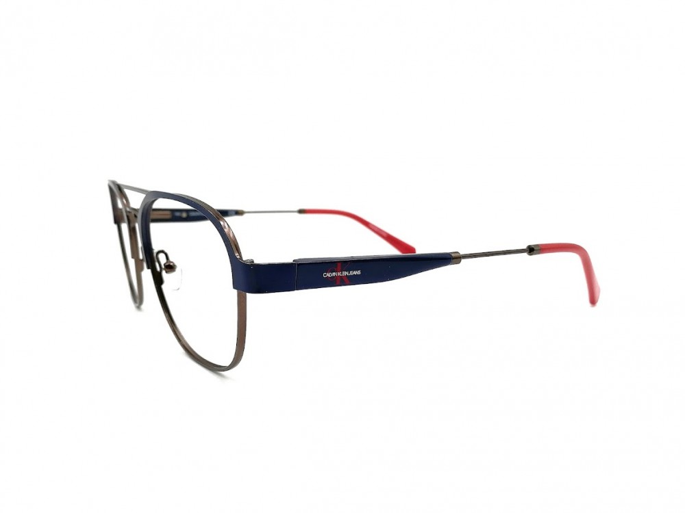 Monture double pont Calvin Klein - Homme - Métal bleu avec touche de rouge