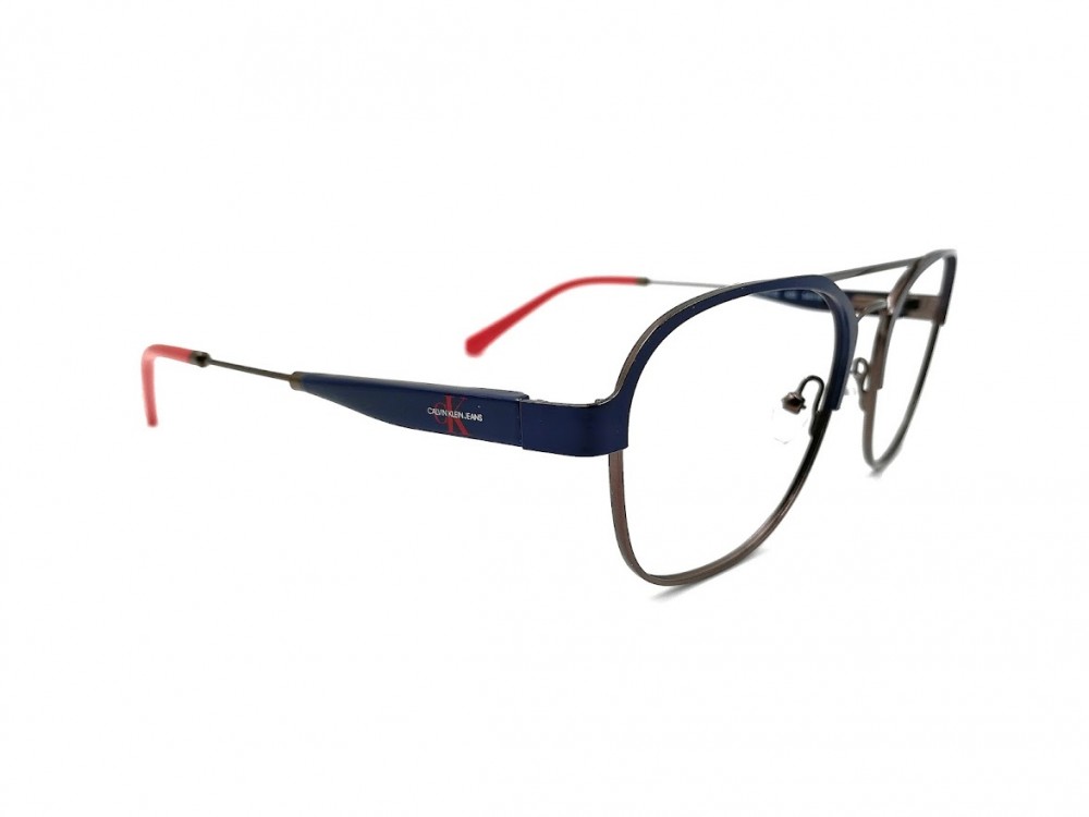 Monture double pont Calvin Klein - Homme - Métal bleu avec touche de rouge