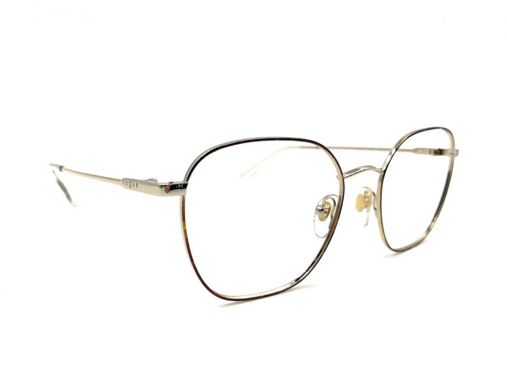 Monture carrée Vogue - Métal or et tortoise délicat